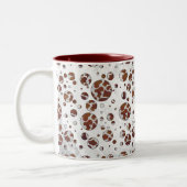 Polka Dot Koe Brown and White Print Tweekleurige Koffiemok (Links)