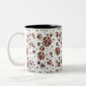 Polka Dot Koe Brown and White Print Tweekleurige Koffiemok (Links)