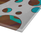 Polka Dot Koe Brown en Blauwgroen print Snijplank (Hoek)