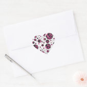 Polka Dot Koe Hot Pink en Black Print Hart Sticker (Envelop)