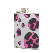 Polka Dot Koe Hot Pink en Black Print Heupfles (Links)