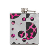 Polka Dot Koe Hot Pink en Black Print Heupfles (Achterkant)