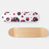 Polka Dot Koe Hot Pink en Black Print Persoonlijk Skateboard (Horizontaal)