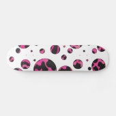 Polka Dot Koe Hot Pink en Black Print Persoonlijk Skateboard (Horizontaal)