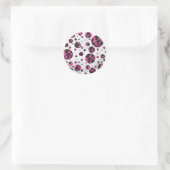 Polka Dot Koe Hot Pink en Black Print Ronde Sticker (Tas)