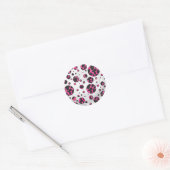 Polka Dot Koe Hot Pink en Black Print Ronde Sticker (Envelop)