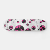 Polka Dot Koe Hot Pink en Black Print Skateboard (Horizontaal)