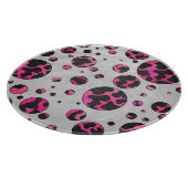 Polka Dot Koe Hot Pink en Black Print Snijplank (Hoek)