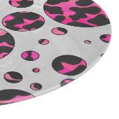 Polka Dot Koe Hot Pink en Black Print Snijplank (Hoek)