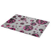 Polka Dot Koe Hot Pink en Black Print Snijplank (Hoek)