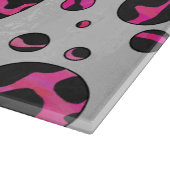 Polka Dot Koe Hot Pink en Black Print Snijplank (Hoek)