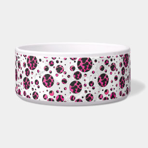 Polka Dot Koe Hot Pink en Black Print Voerbakje