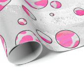 Polka Dot Koe Roze en Wit Cadeaupapier (Rol Hoek)