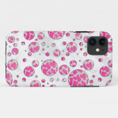 Polka Dot Koe Roze en Wit Case-Mate iPhone Case (Achterkant (horizontaal))