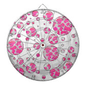 Polka Dot Koe Roze en Wit Dartbord (Voorkant)