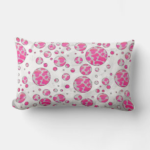 Polka Dot Koe Roze en Wit Kussen