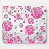 Polka Dot Koe Roze en Wit Muismat (Voorkant)