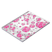 Polka Dot Koe Roze en Wit Notitieboek (Linkerzijde)
