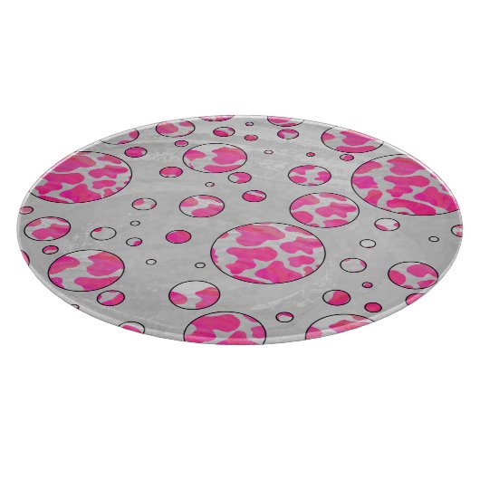 Polka Dot Koe Roze en Wit Snijplank (Hoek)