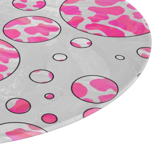Polka Dot Koe Roze en Wit Snijplank (Hoek)