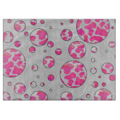 Polka Dot Koe Roze en Wit Snijplank (Voorkant)