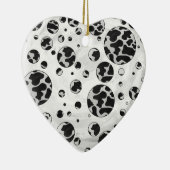 Polka Dot Koe zwart-wit afdrukken Keramisch Ornament (Rechts)