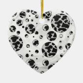 Polka Dot Koe zwart-wit afdrukken Keramisch Ornament (Voorkant)