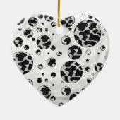 Polka Dot Koe zwart-wit afdrukken Keramisch Ornament (Achterkant)