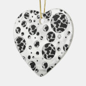 Polka Dot Koe zwart-wit afdrukken Keramisch Ornament (Links)