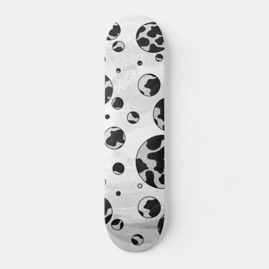 Polka Dot Koe zwart-wit afdrukken Persoonlijk Skateboard (Voorkant)