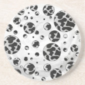 Polka Dot Koe zwart-wit afdrukken Zandsteen Onderzetter (Voorkant)