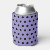 Polka Dot Koelbox (Lavendel & Zwart) Blikjeskoeler (Blikje Voorkant)