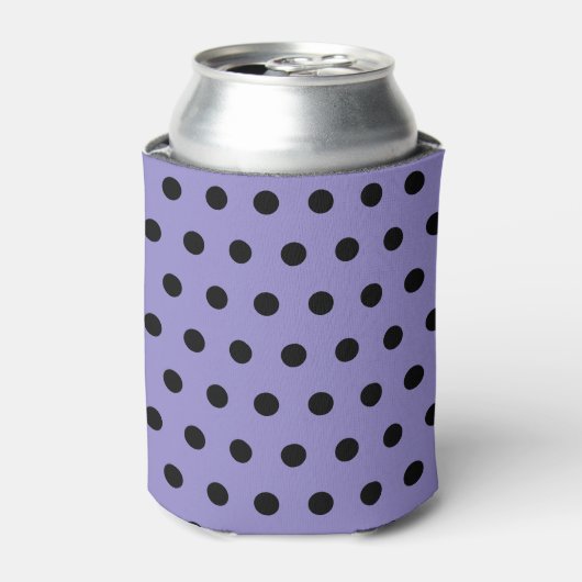 Polka Dot Koelbox (Lavendel & Zwart) Blikjeskoeler (Blikje Voorkant)