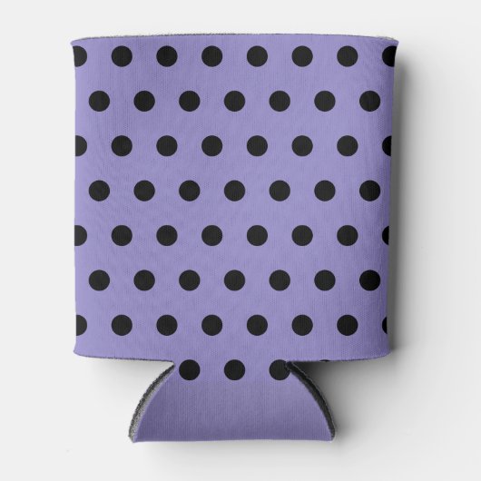 Polka Dot Koelbox (Lavendel & Zwart) Blikjeskoeler (Voorkant)