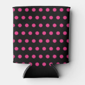 Polka Dot Koelbox (Zwart & Neon Roze) Blikjeskoeler (Voorkant)
