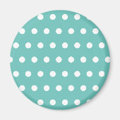 Polka Dot Koelkast Magneet (Aqua & Wit) (Voorkant)