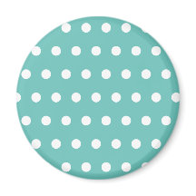 Polka Dot Koelkast Magneet (Aqua & Wit)