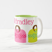 Polka Dot koopt gepersonaliseerde stekker Tweekleurige Koffiemok (Voorkant rechts)