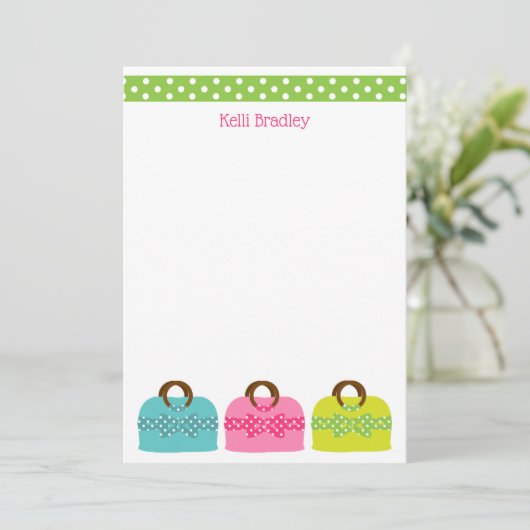 Polka Dot koopt persoonlijke notitiekaarten (Staand voorkant)