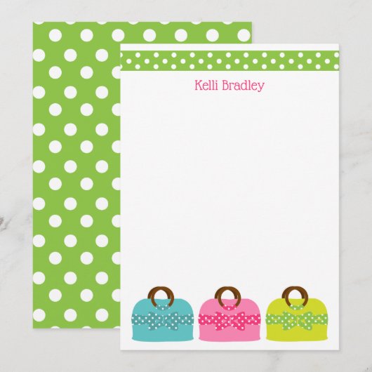 Polka Dot koopt persoonlijke notitiekaarten (Voorkant / Achterkant)