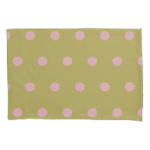 Polka Dot Kussensloop (Goud & Pastel Roze)