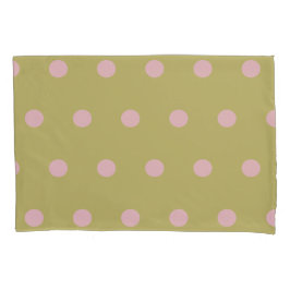 Polka Dot Kussensloop (Goud & Pastel Roze)