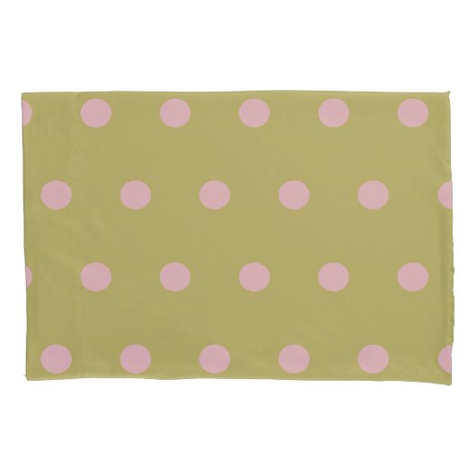 Polka Dot Kussensloop (Goud & Pastel Roze) (Voorkant)