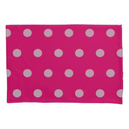 Polka Dot Kussensloop (Hot Pink & Grey)