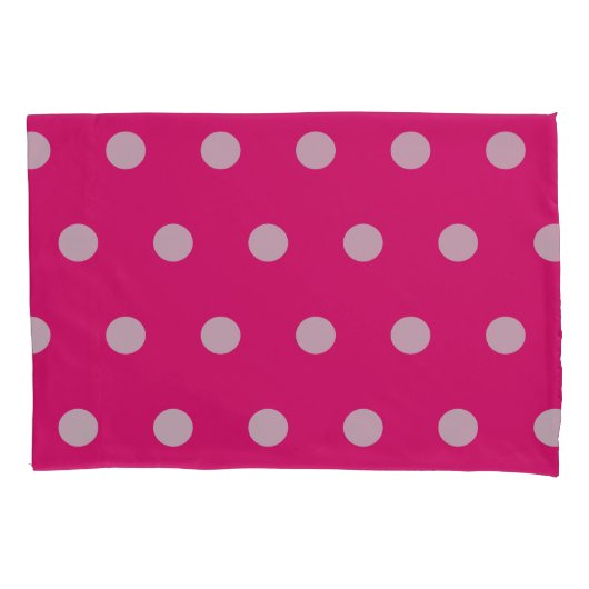 Polka Dot Kussensloop (Hot Pink & Grey) (Voorkant)