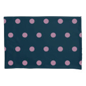Polka Dot Kussensloop (Midnight Blue & Soft Pink) (Voorkant)
