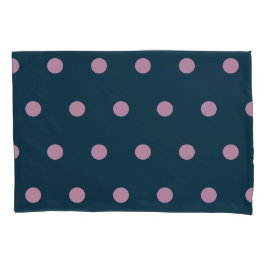 Polka Dot Kussensloop (Midnight Blue & Soft Pink)