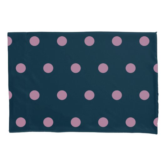Polka Dot Kussensloop (Midnight Blue & Soft Pink) (Voorkant)