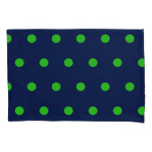 Polka Dot Kussensloop (Navy Blue & Lime Green) (Voorkant)