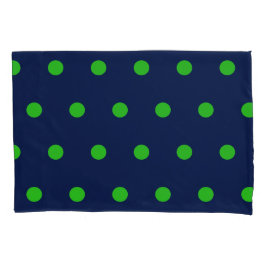 Polka Dot Kussensloop (Navy Blue & Lime Green)